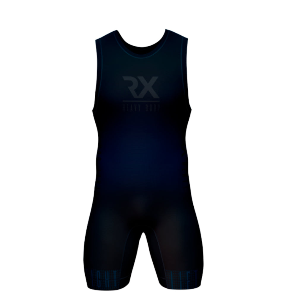 Rx Heavy - Maillot Halterofilia profesional PERSONALIZABLE ironlift azul - añade logo, nombre, bandera