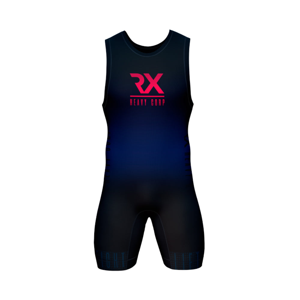 Heavy - Maillot Halterofilia profesional PERSONALIZABLE ironlift azul rosa - añade logo, nombre, bandera