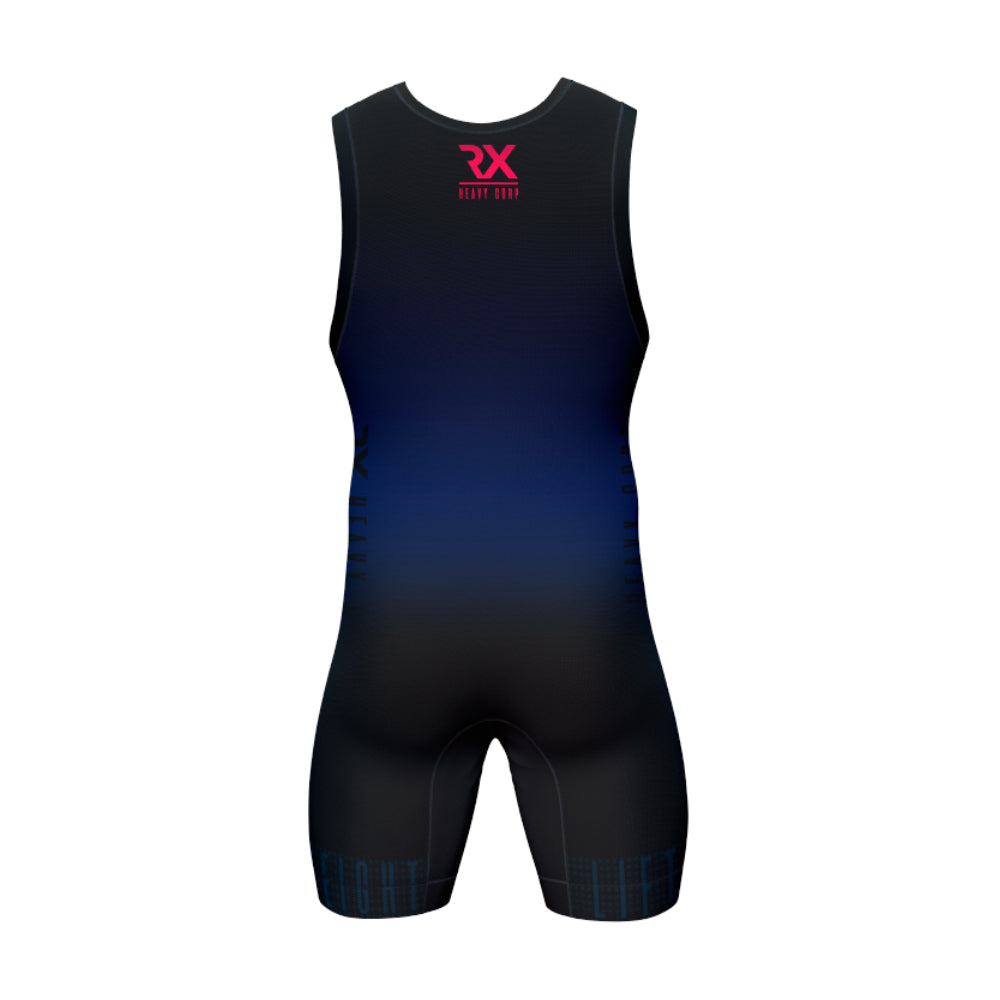 Heavy - Maillot Halterofilia profesional PERSONALIZABLE ironlift azul rosa - añade logo, nombre, bandera