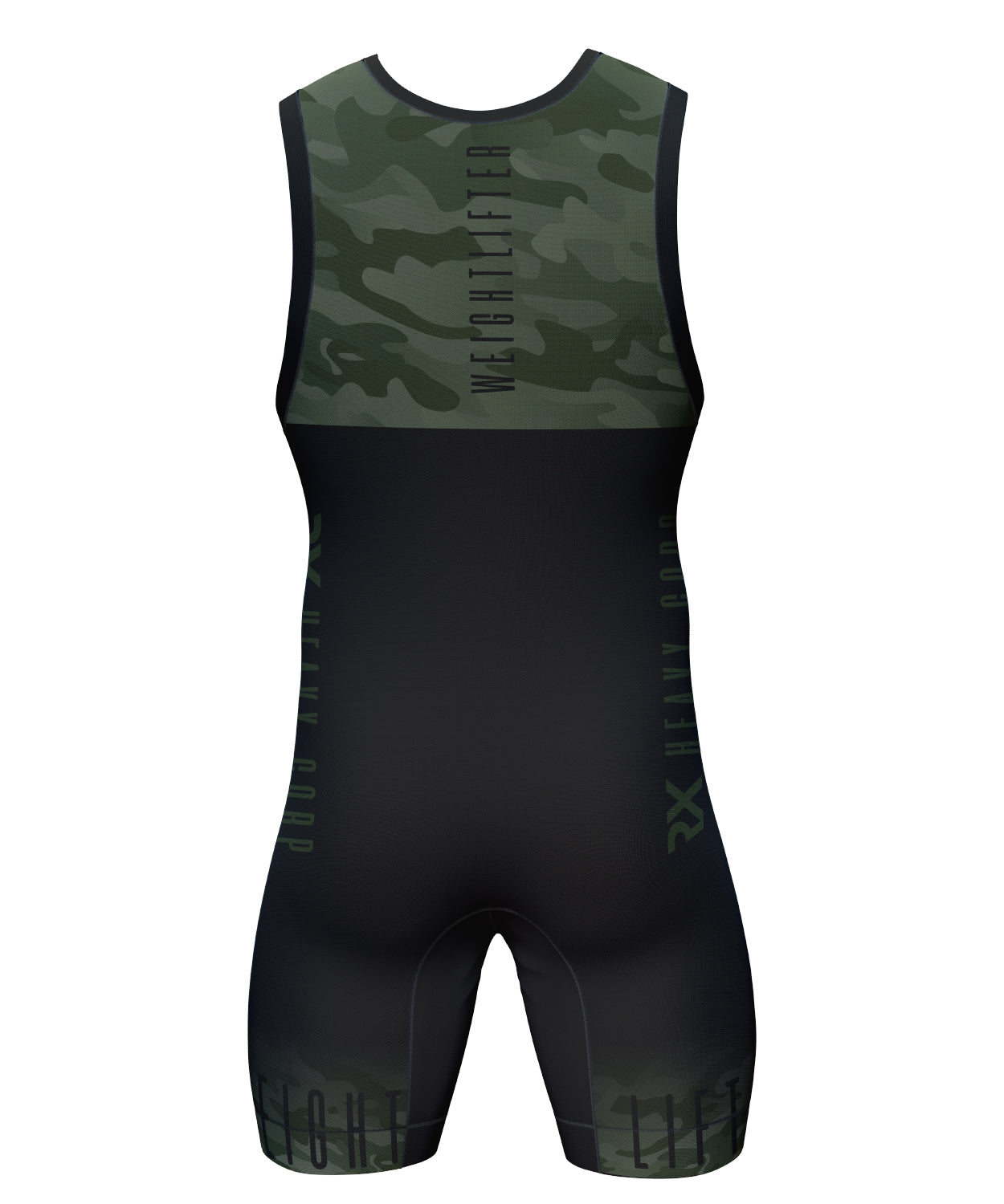 Rx Heavy - Maillot halterofilia CAMO - negro, naranja y militar. Powerlifting
