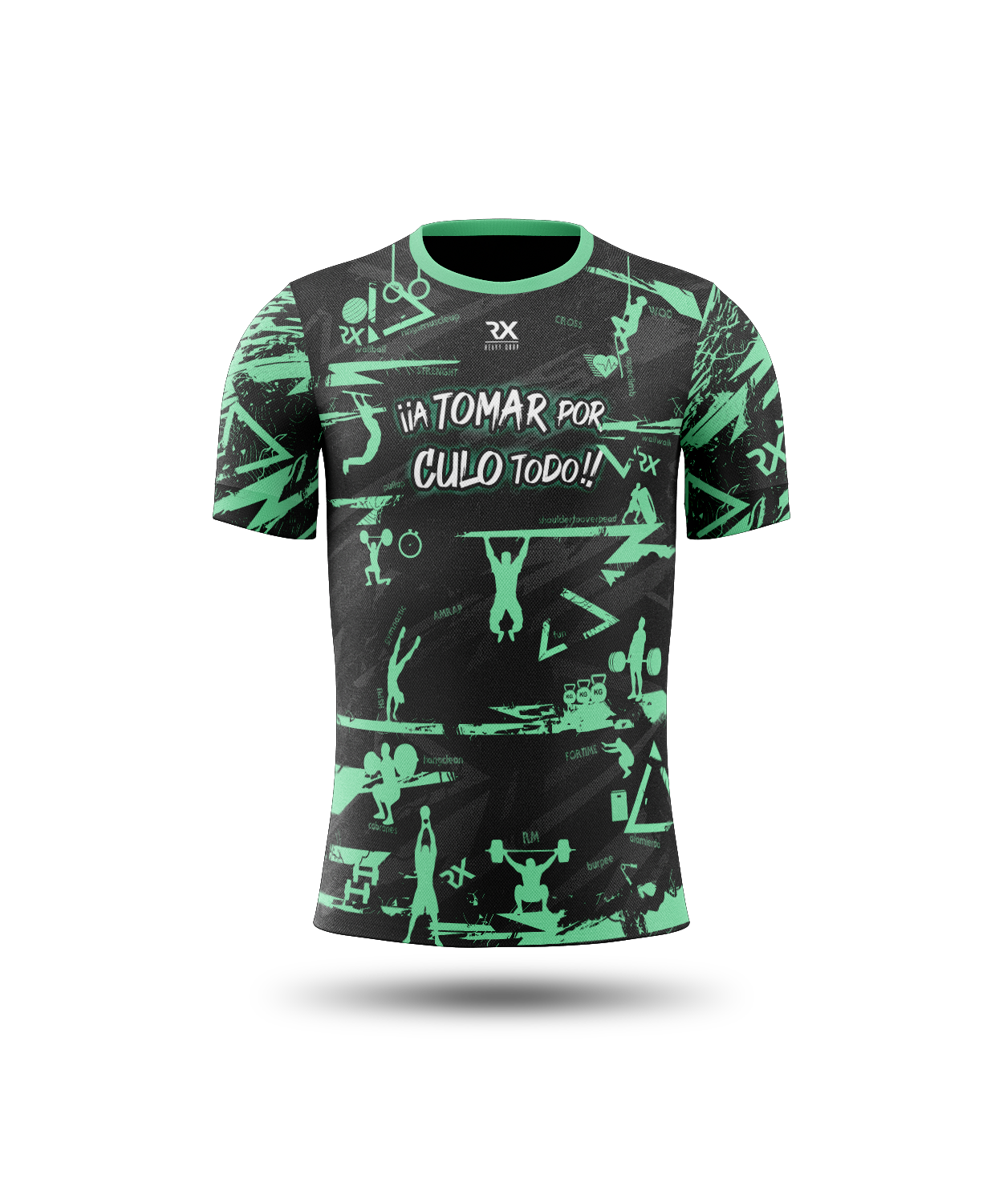 Personalizar Camiseta Cross Training A Tomar Por Culo todo! verde - PERSONALIZABLE