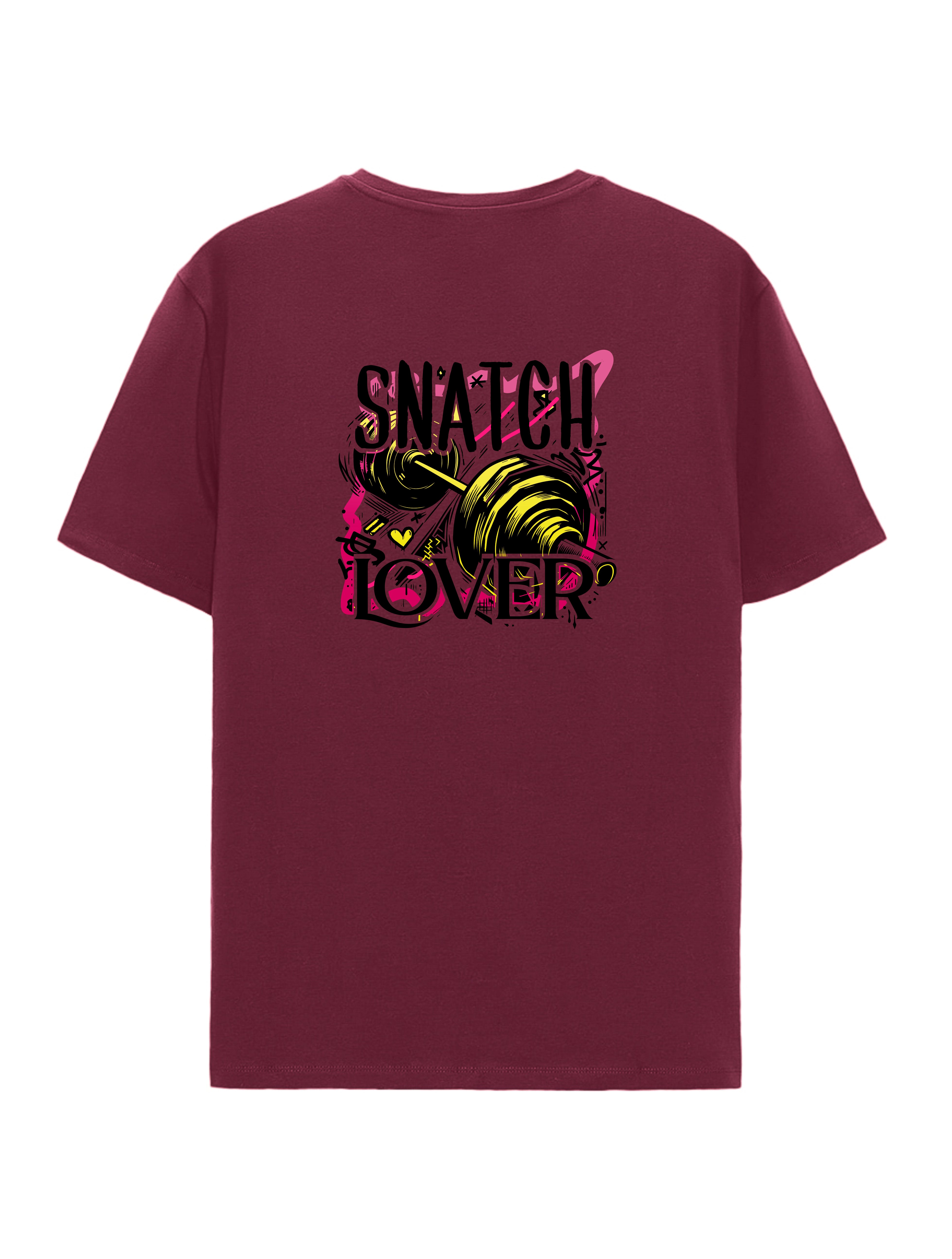 Camiseta Oversized algodón - Snatch Lover - blanca burdeos negra