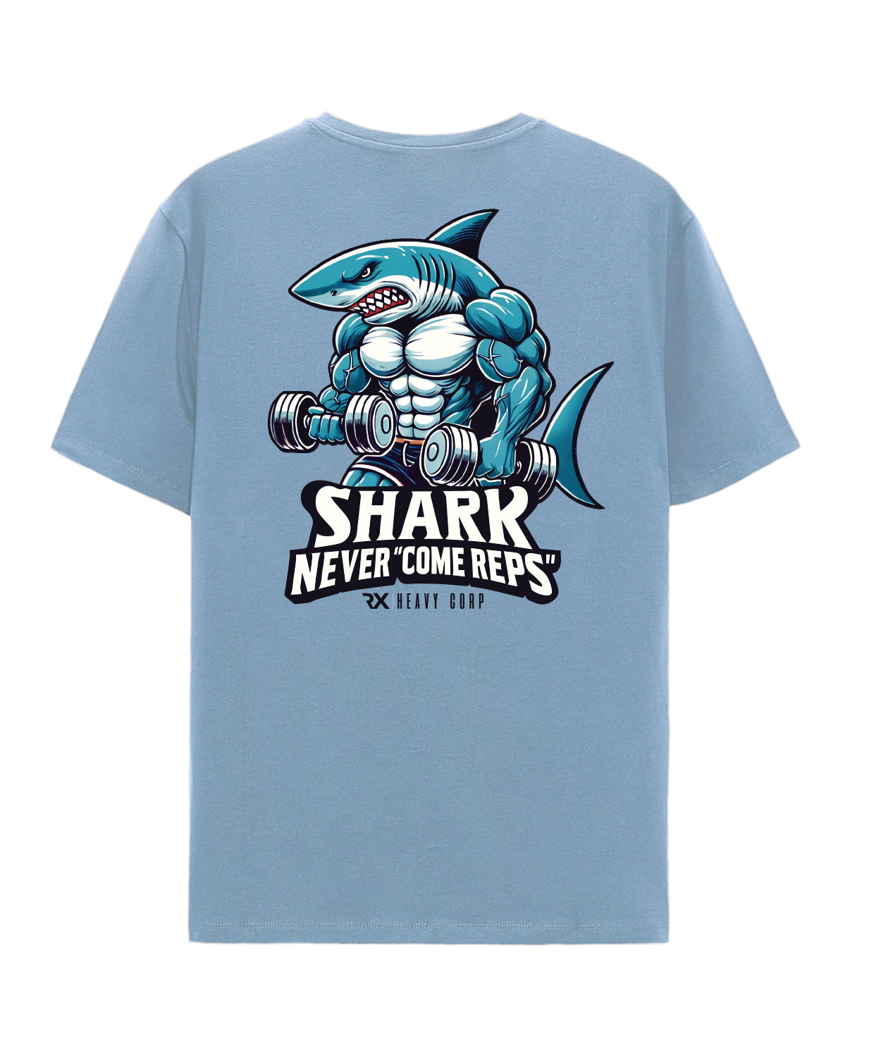 Camiseta urbana oversize - Tiburón No Come reps | Cross Training & Moda Urbana | Azul gastado