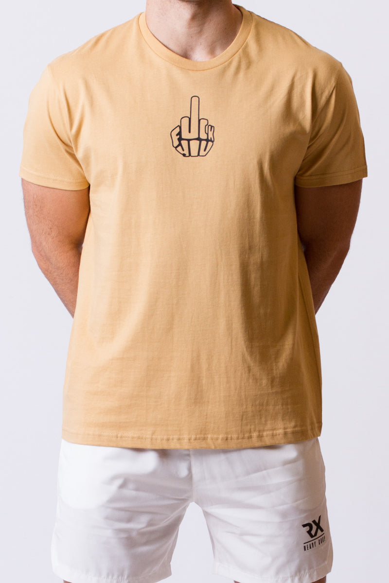 Camiseta algodón regular - A tomar por culo todo - Tostada blanca negra