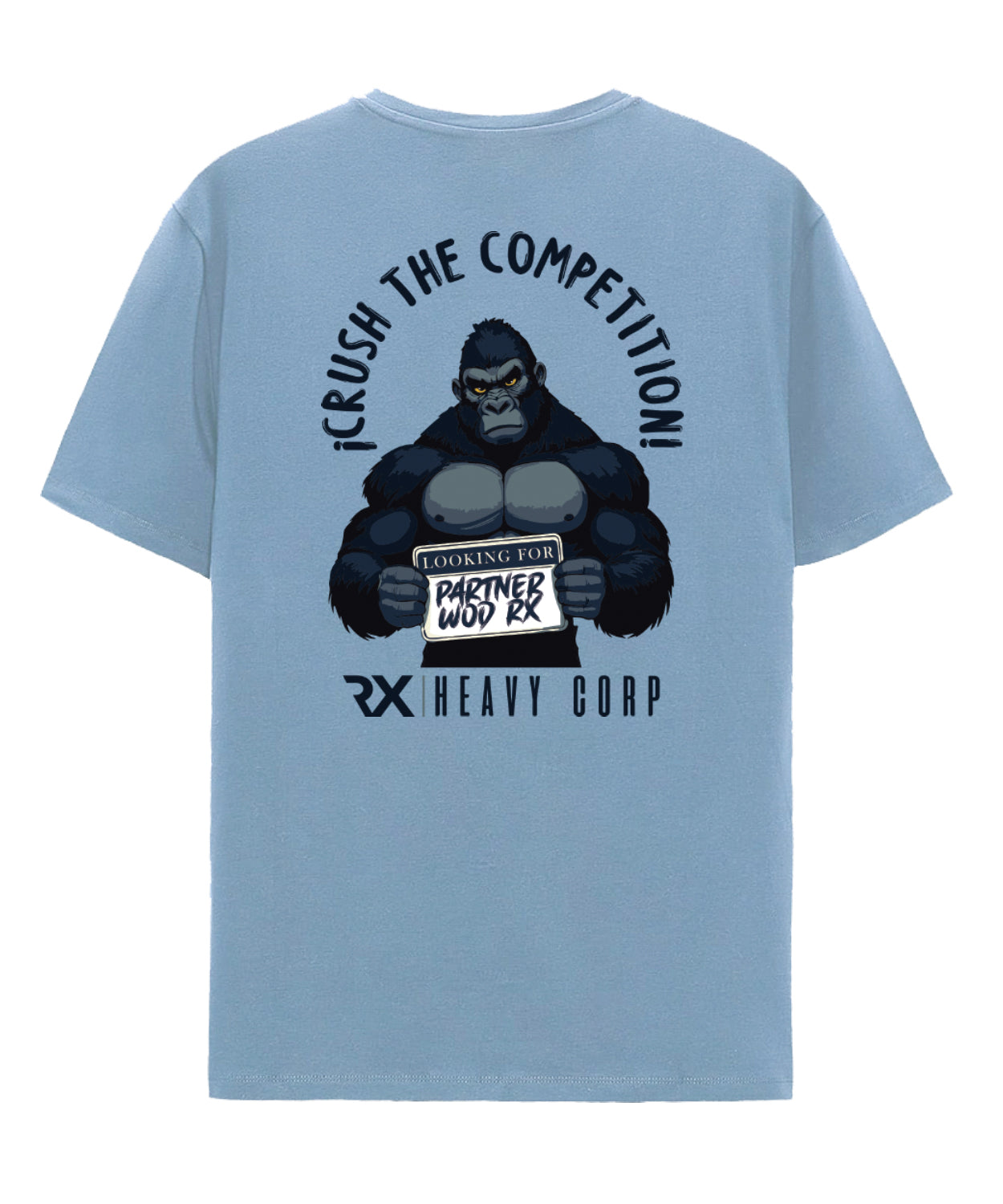 Camiseta urbana algodón oversize - Partner WOD - azul efecto lavado