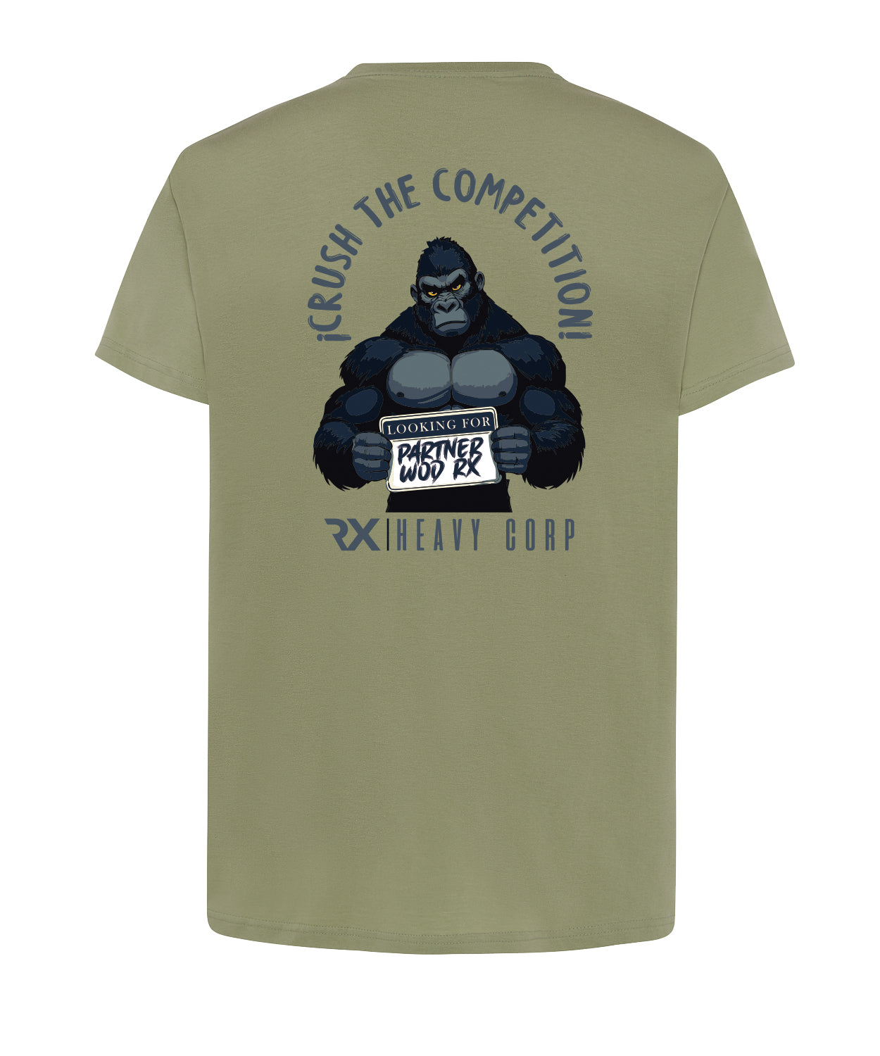 Camiseta urbana algodón regular - Gorila Partner WOD - verde militar