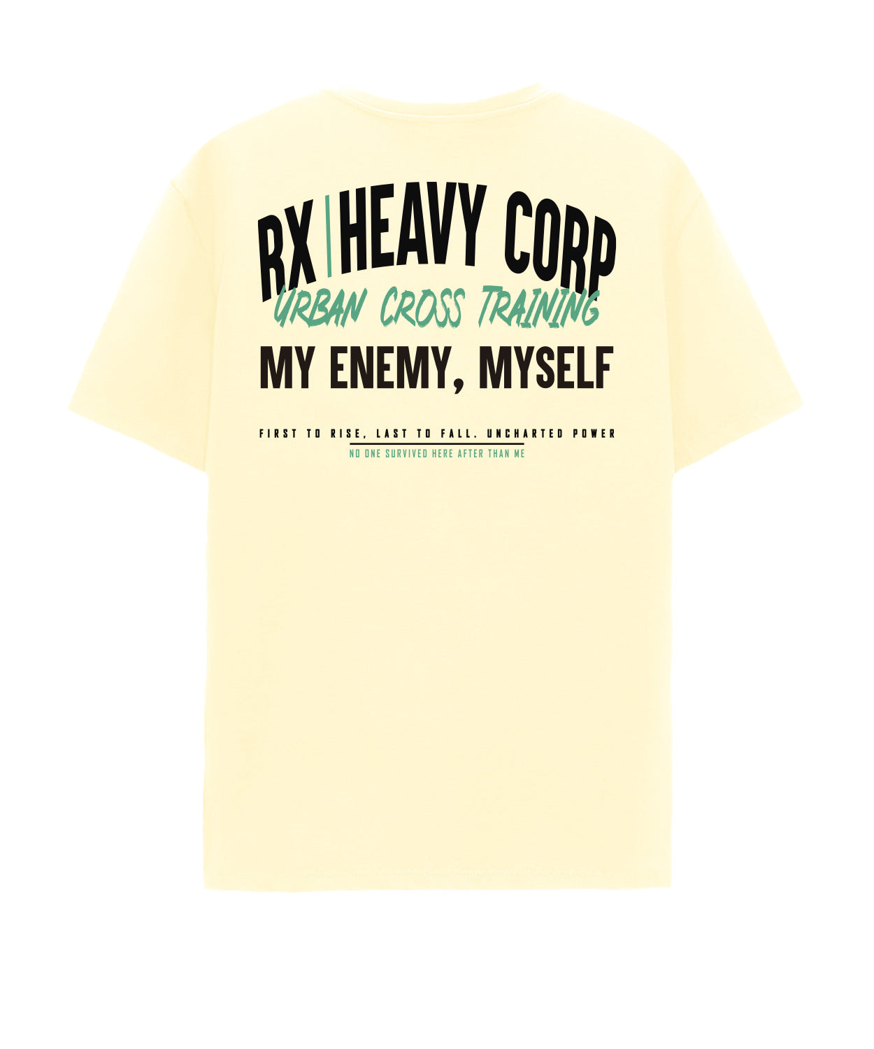 Camiseta urbana algodón oversize - My Enemy Myself - Blanca Amarilla Negra