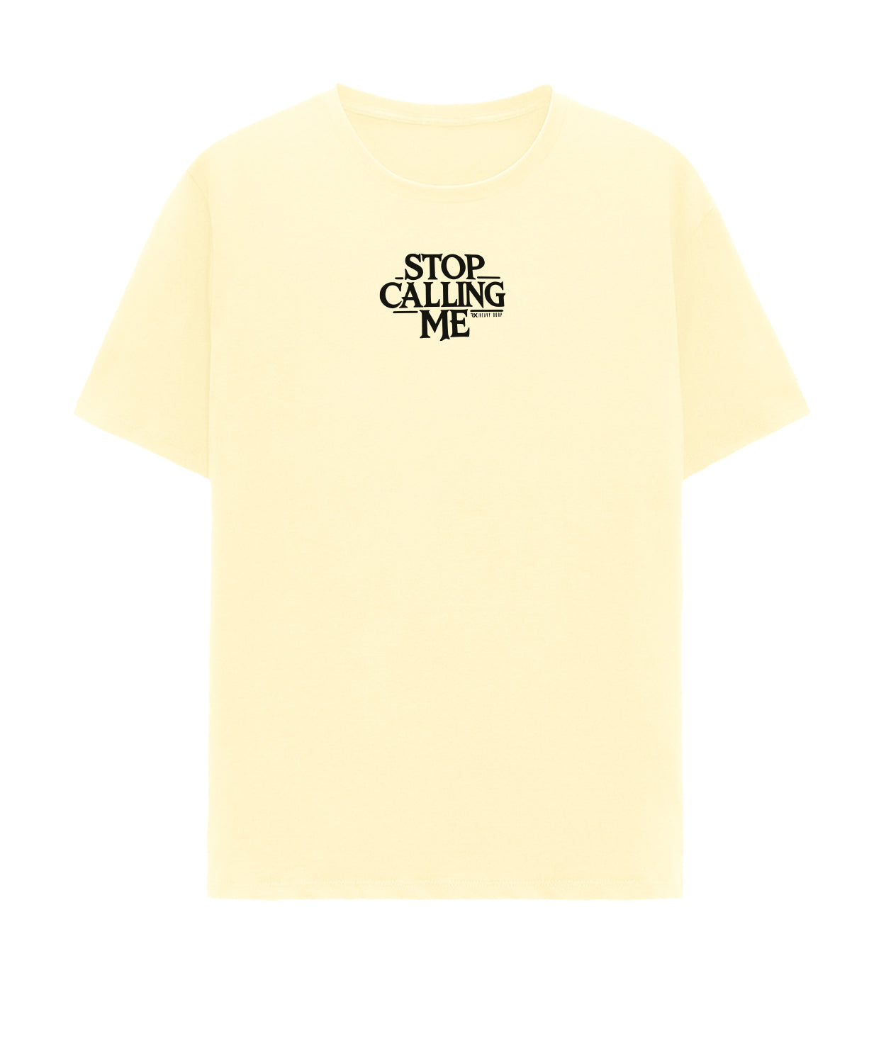 Camiseta urbana algodón oversize - STOP CALLING ME - azul gastado verde militar amarillo burdeos