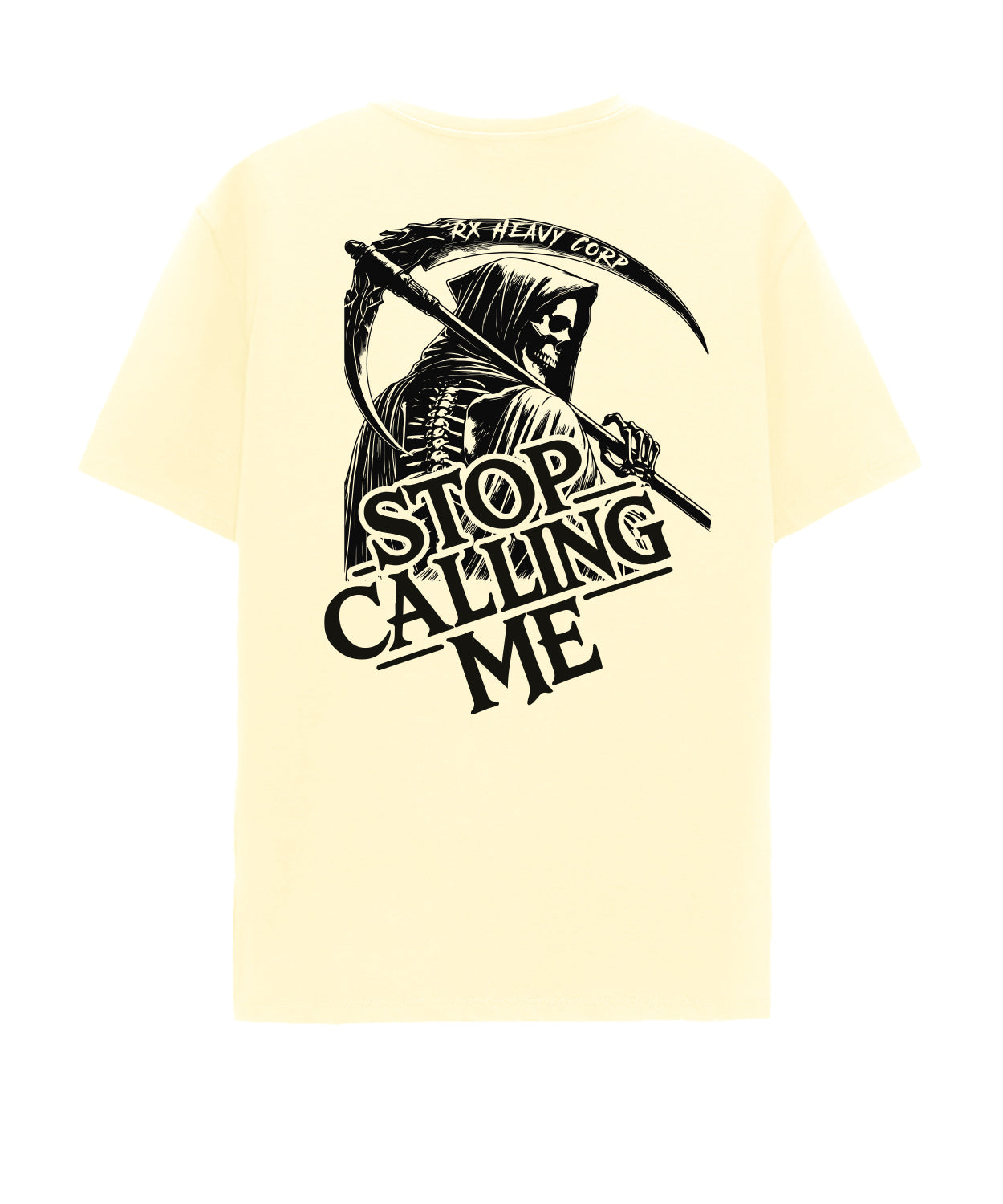 Camiseta urbana algodón oversize - STOP CALLING ME - azul gastado verde militar amarillo burdeos