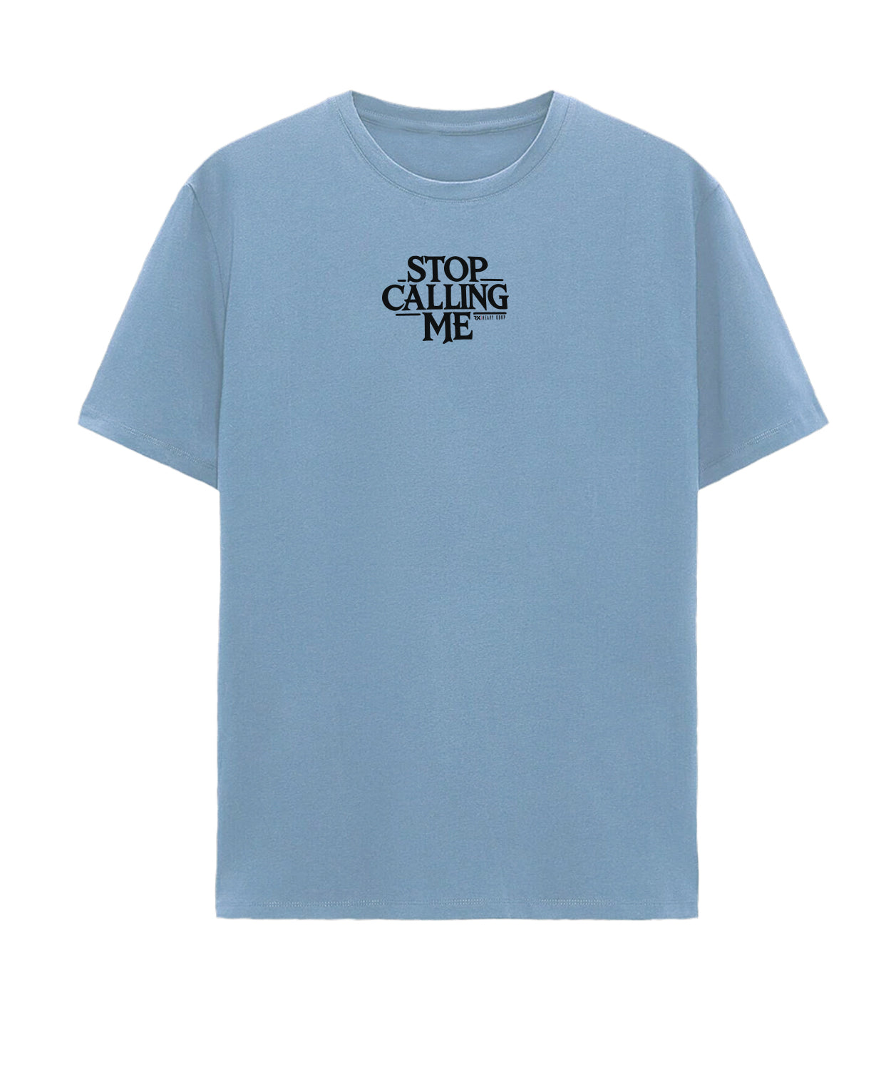 Camiseta urbana algodón oversize - STOP CALLING ME - azul gastado verde militar amarillo burdeos