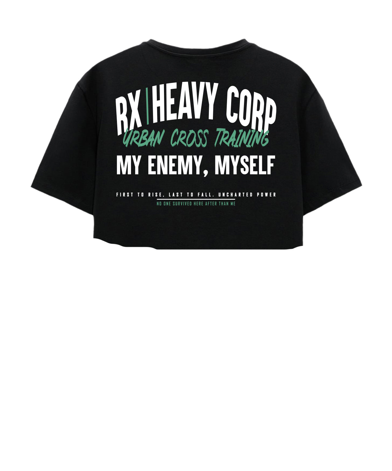 Crop Top Algodón - My Enemy, Myself - Cross Training & Moda Urbana | Colores negro y verde militar