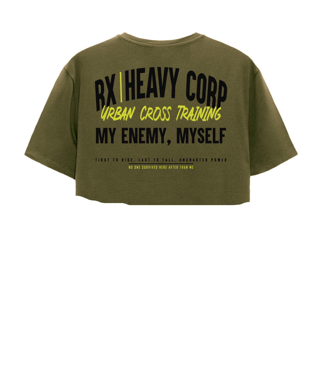 Crop Top Algodón - My Enemy, Myself - Cross Training & Moda Urbana | Colores negro y verde militar