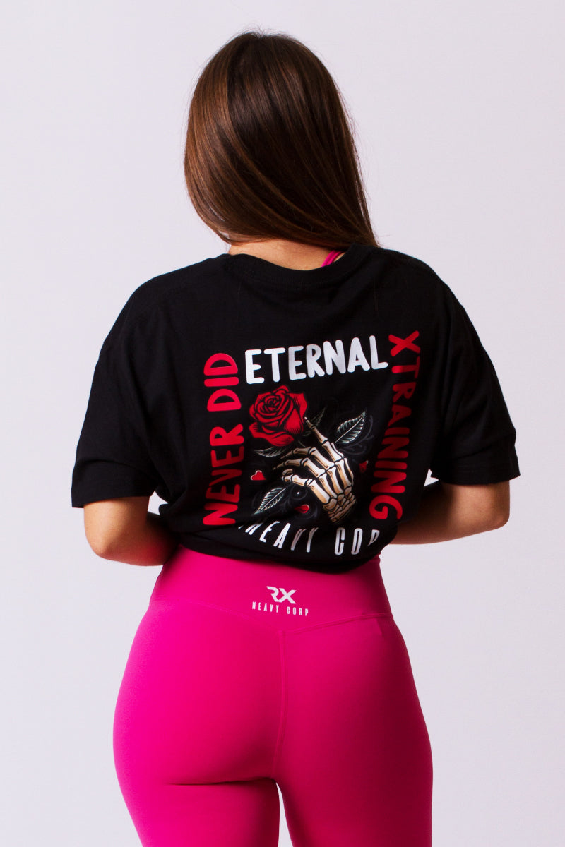 Crop Top algodón oversize - ETERNAL TRAINING - negro