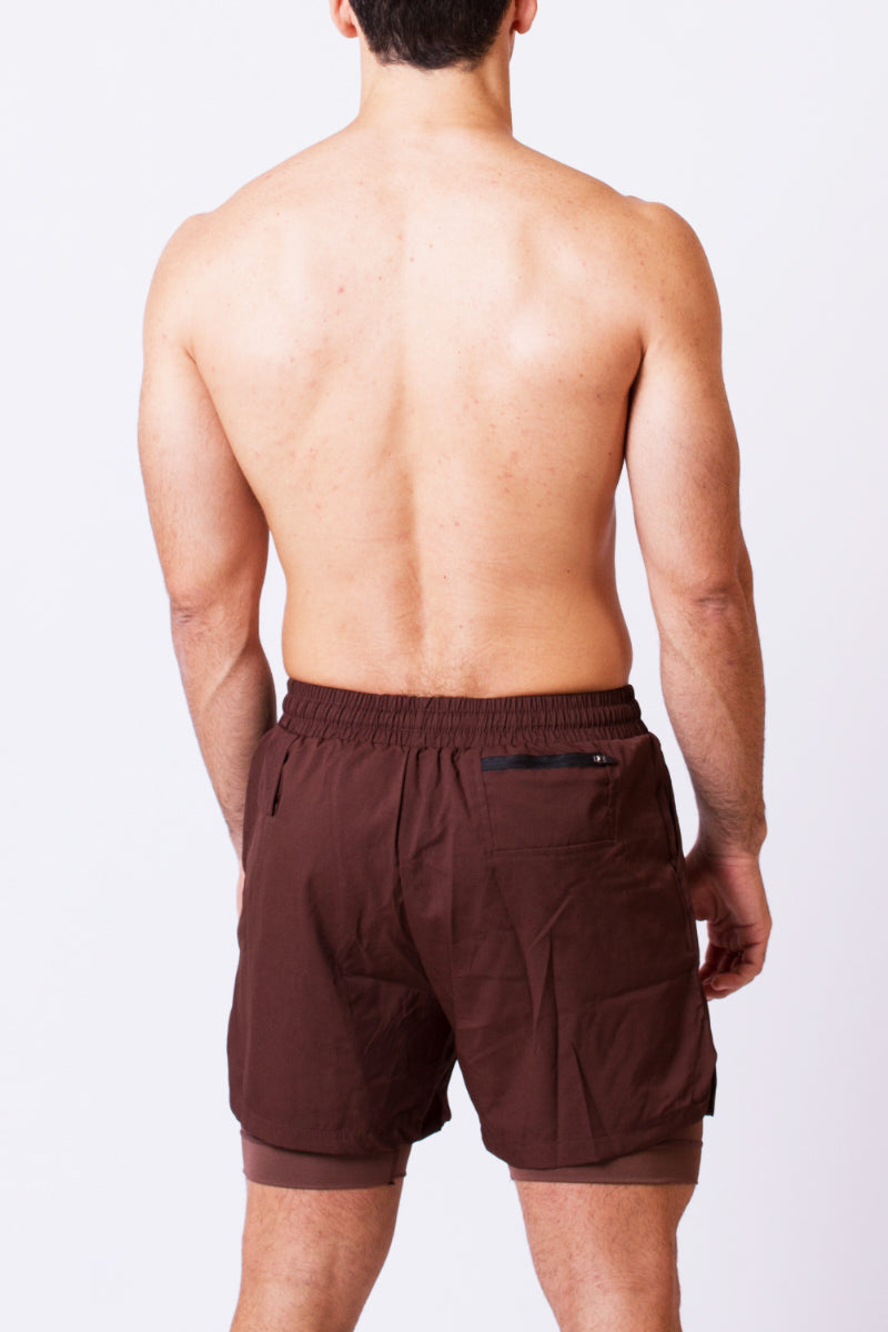 Pantalón Corto doble con malla - X TRAINING - negro beige azul marino marrón gris