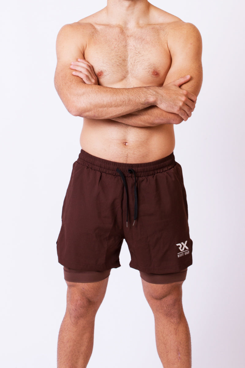 Pantalón Corto doble con malla - X TRAINING - negro beige azul marino marrón gris