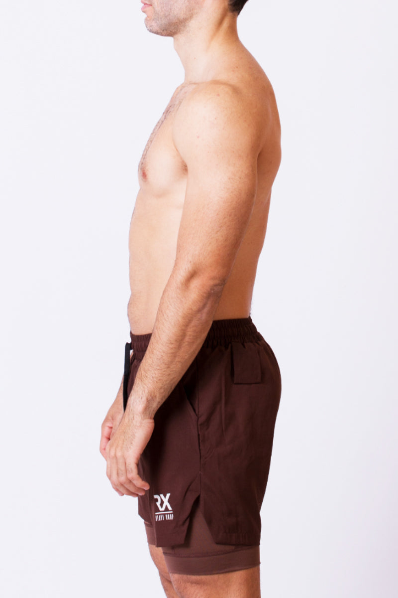Pantalón Corto doble con malla - X TRAINING - negro beige azul marino marrón gris