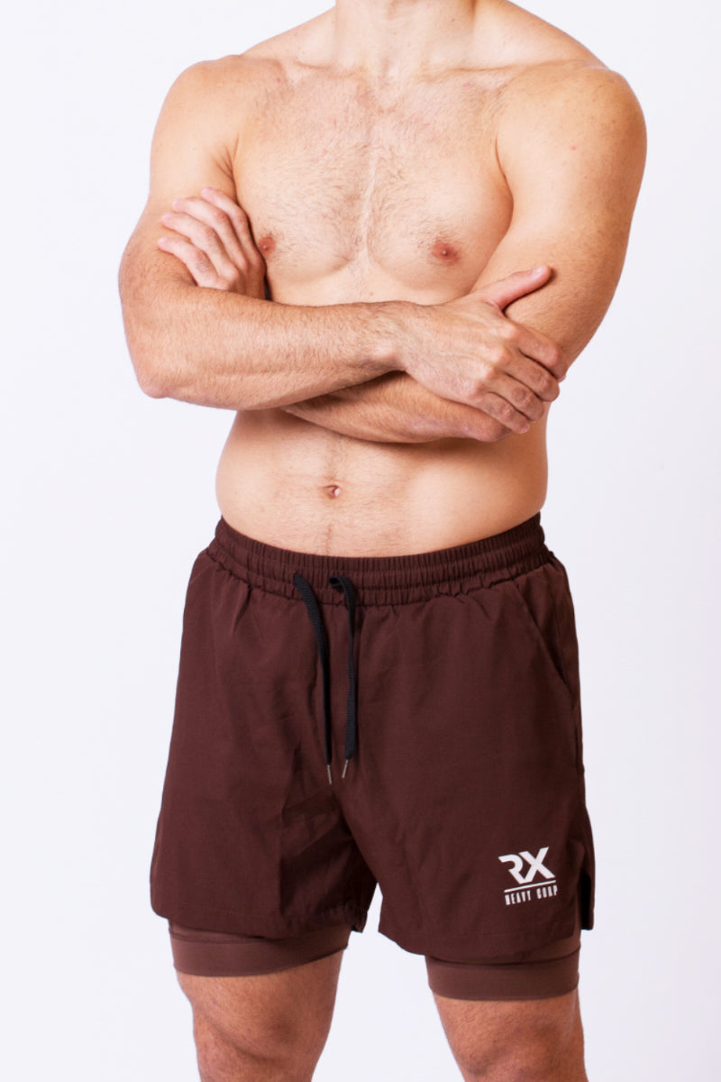Pantalón Corto doble con malla - X TRAINING - negro beige azul marino marrón gris