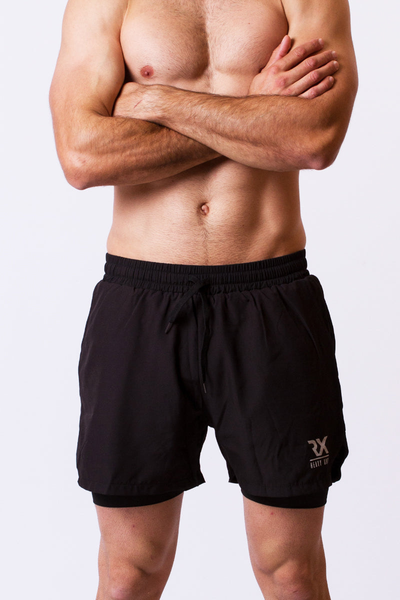Pantalón Corto doble con malla - X TRAINING - negro beige azul marino marrón gris