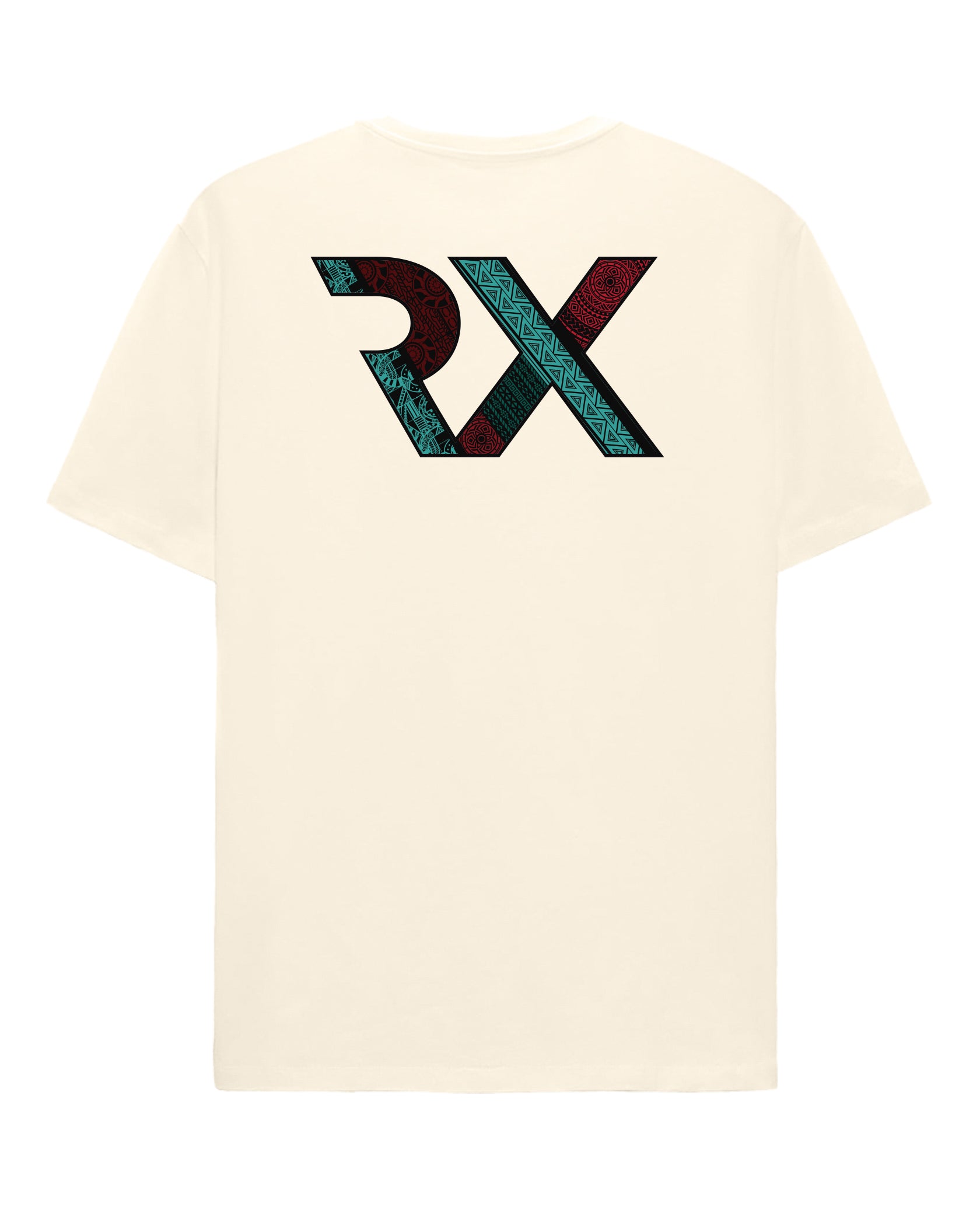 Camiseta Oversize algodón 100% - MAORI logo - blanca aguamarina azul beige
