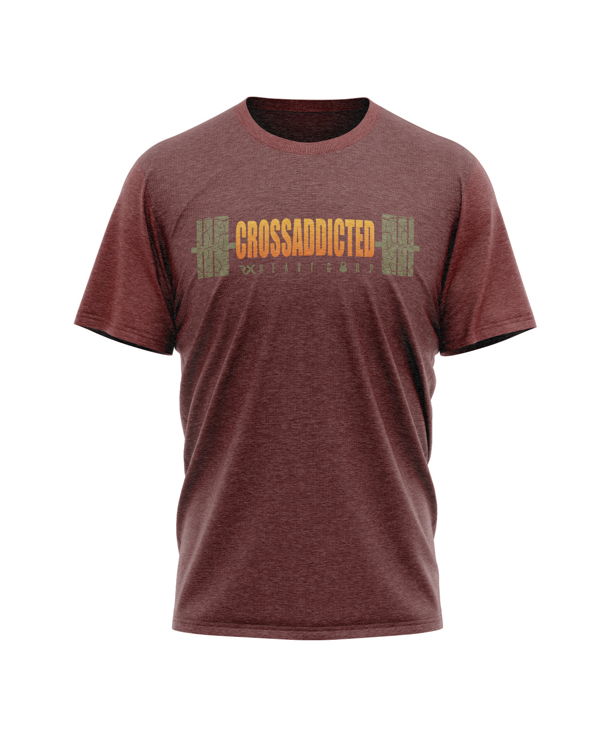 Rx Heavy Camiseta Cross Training CROSSADDICTED - para los más fanáticos - burdeos y gris