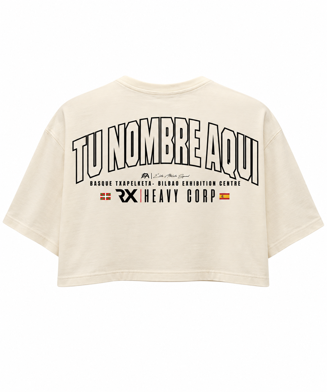 Crop top Oversize - NOMBRE BANDERA PERSONALIZADA · Drop Txapelketa