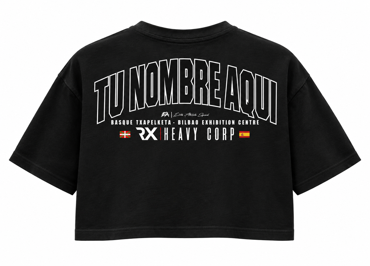 Crop top Oversize - NOMBRE BANDERA PERSONALIZADA · Drop Txapelketa