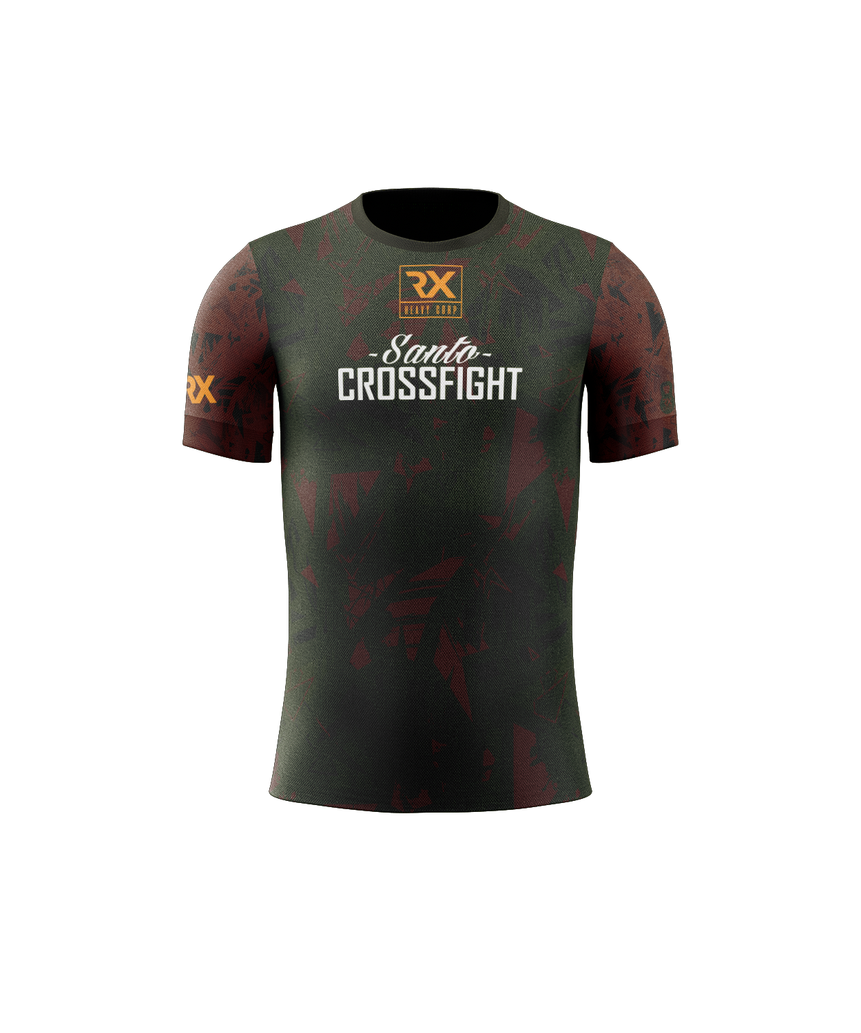 Camiseta Cross Training técnica SANTO CROSSFIGHT - Rx Heavy  acabado militar