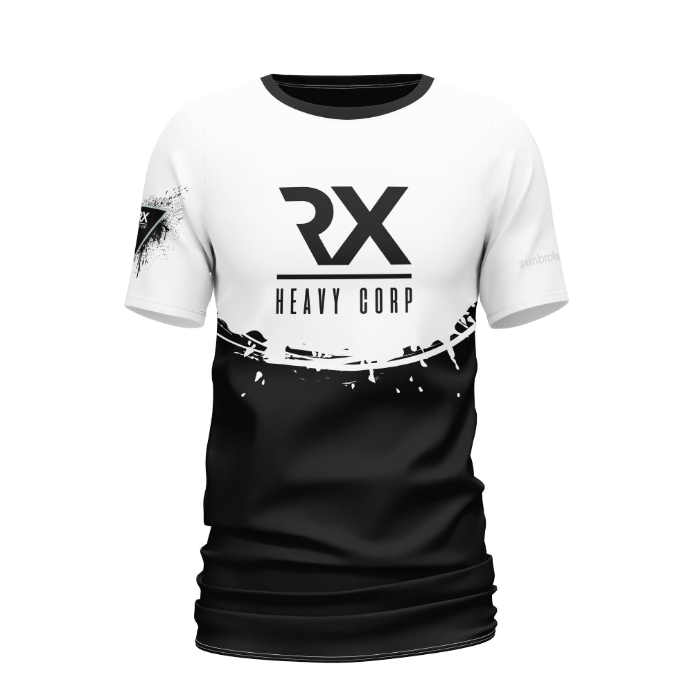 Camiseta Cross Training técnica JAIL - Rx Heavy blanco y negro profundo