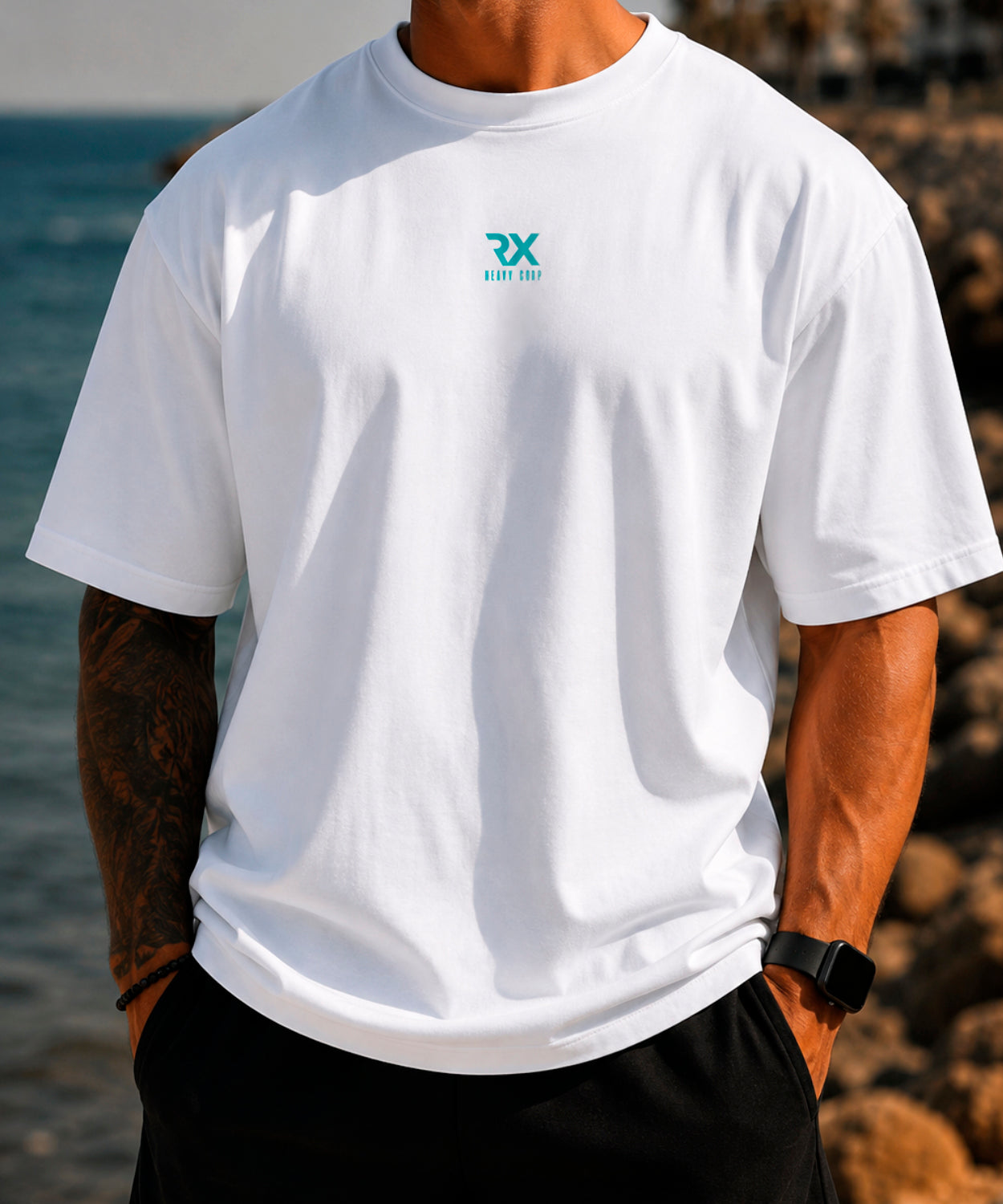 Camiseta oversize - My enemy, myself - skatee blanco, negro, beige