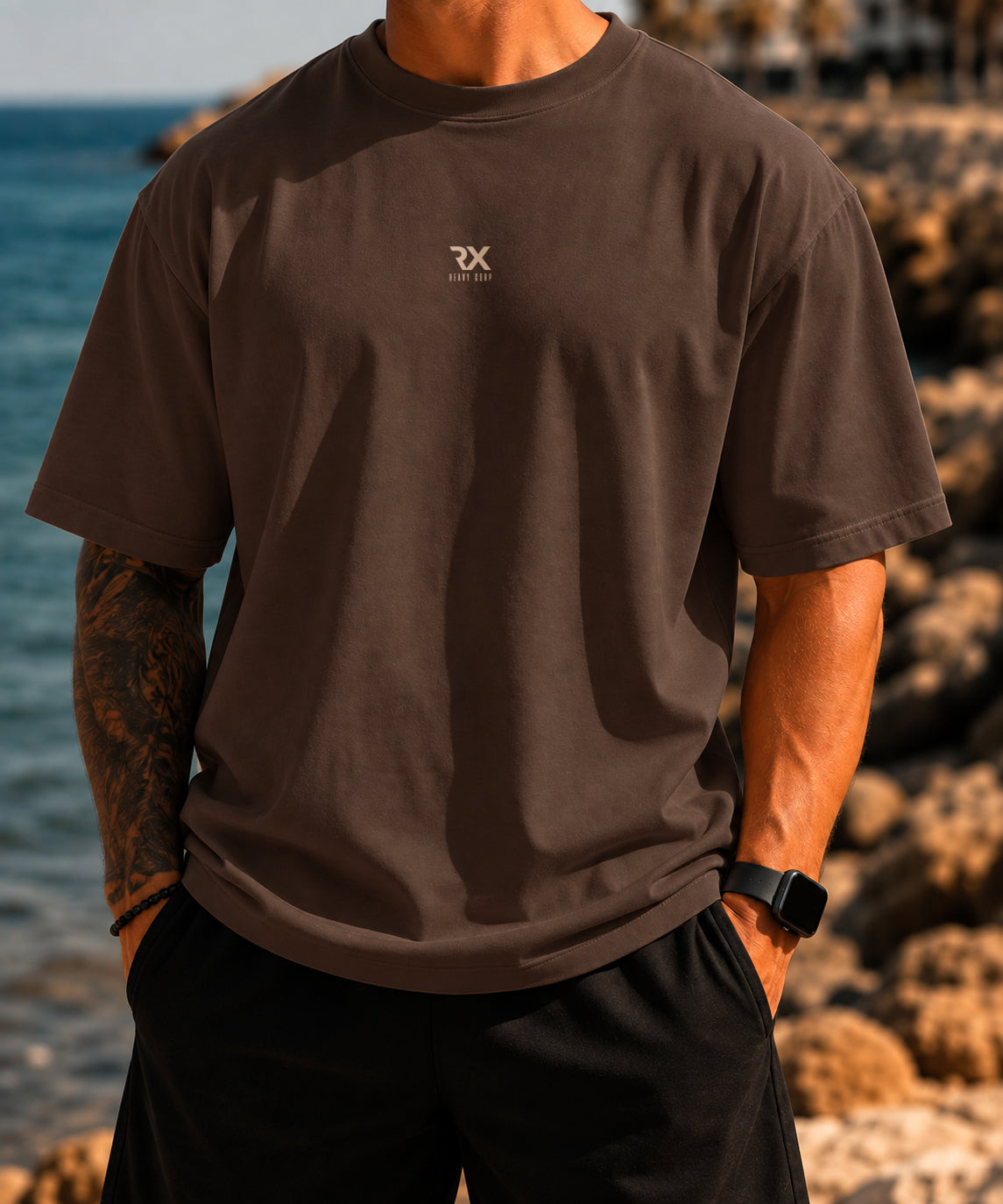 Camiseta oversize - My enemy, myself - skatee marrón, violeta
