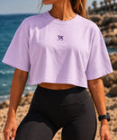 Crop top oversize - My enemy, myself - skatee marrón y violeta