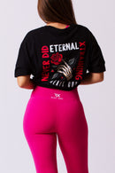 Crop Top algodón oversize - ETERNAL TRAINING - negro