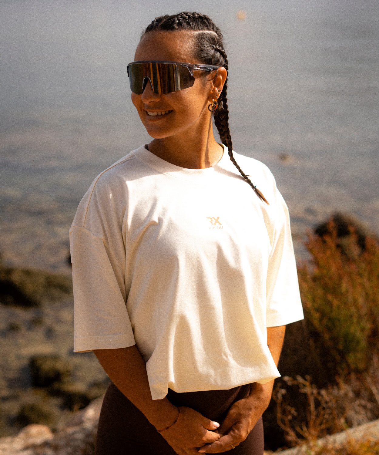 Crop top oversize - My enemy, myself - skatee blanco, negro, beige