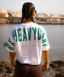 Crop top oversize - My enemy, myself - skatee blanco, negro, beige
