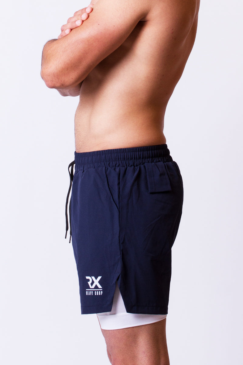 Pantalón Corto doble con malla - X TRAINING - negro beige azul marino marrón gris