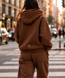 Sudadera Oversize Premium UNISEX - Diseño corporativo - marrón chocolate
