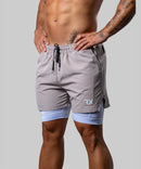 Pantalón Corto doble con malla - X TRAINING - negro beige azul marino marrón gris