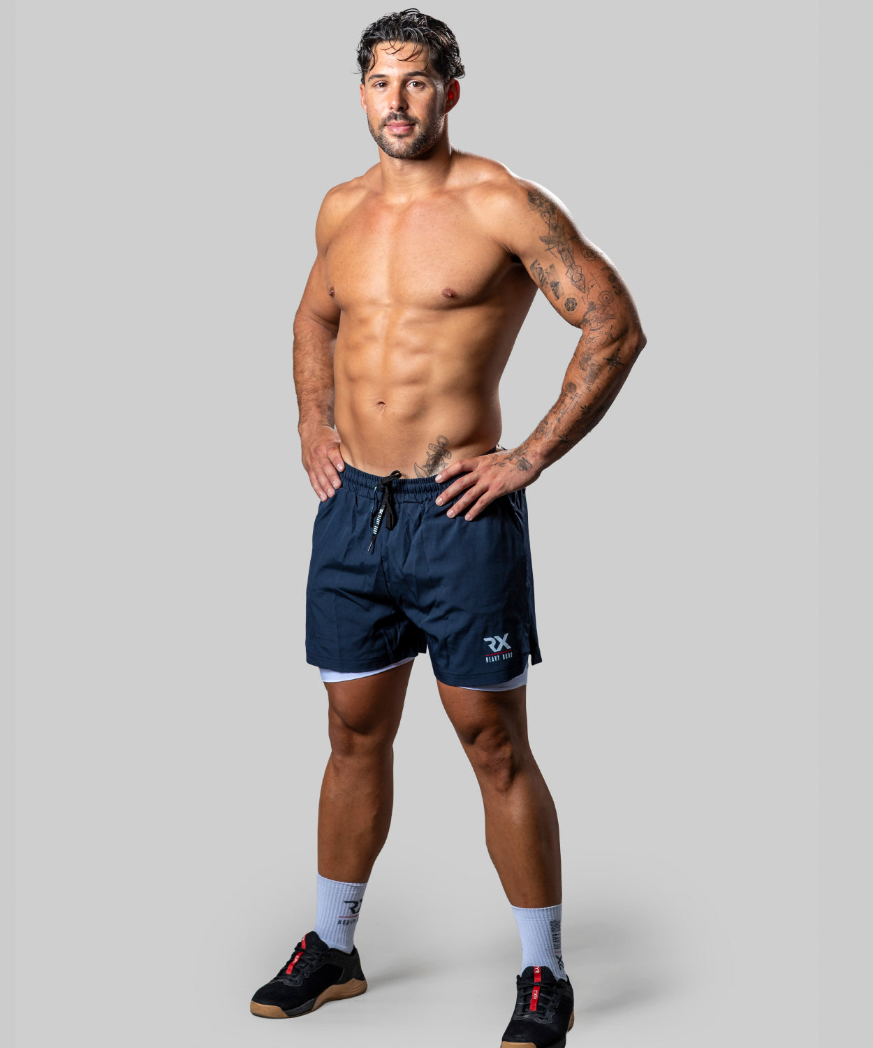 Pantalón Corto doble con malla - X TRAINING - negro beige azul marino marrón gris