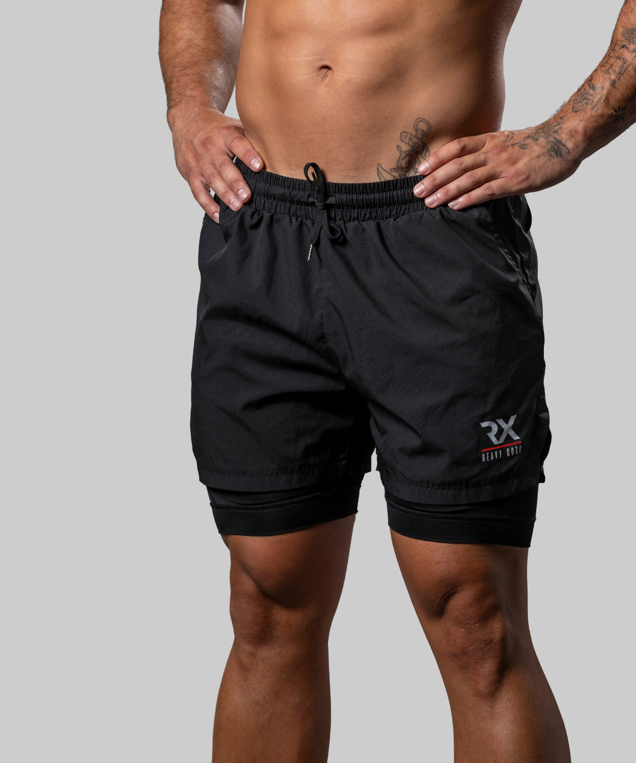 Pantalón Corto doble con malla - X TRAINING - negro beige azul marino marrón gris