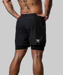 Pantalón Corto doble con malla - X TRAINING - negro beige azul marino marrón gris