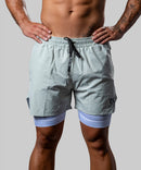 Pantalón Corto doble con malla - X TRAINING - negro beige azul marino marrón gris