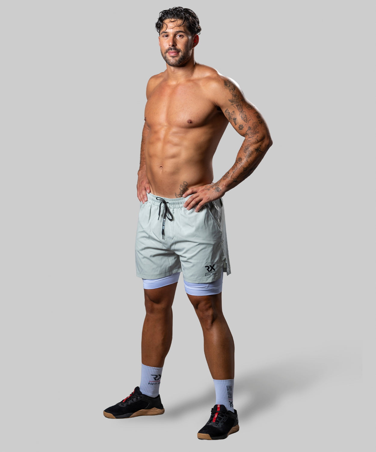 Pantalón Corto doble con malla - X TRAINING - negro beige azul marino marrón gris