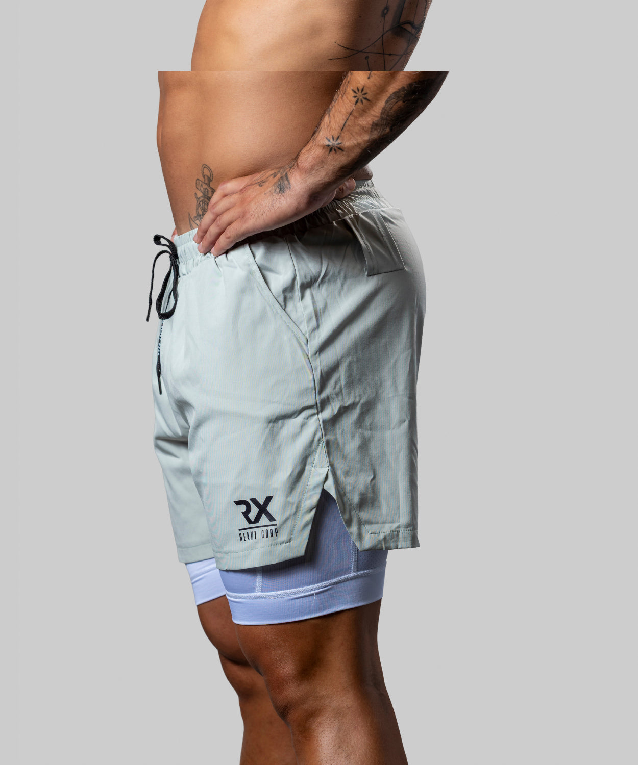 Pantalón Corto doble con malla - X TRAINING - negro beige azul marino marrón gris