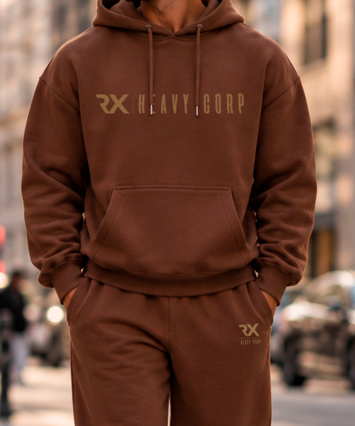 Sudadera Oversize Premium UNISEX - Diseño corporativo - marrón chocolate