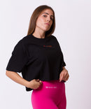 Crop Top algodón oversize - REBIRTH - negro