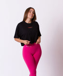 Crop Top algodón oversize - REBIRTH - negro