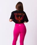 Crop Top algodón oversize - REBIRTH - negro