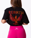 Crop Top algodón oversize - REBIRTH - negro